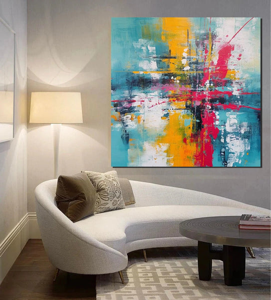 Acrylic Painting for Dining Room, Modern Contemporary Abstract Artwork, Palette Knife Painting, Heavy Texutre Wall Art, Extra Large Wall Art Painting-HomePaintingDecor