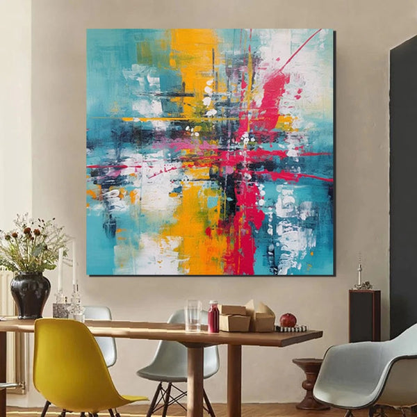 Acrylic Painting for Dining Room, Modern Contemporary Abstract Artwork, Palette Knife Painting, Heavy Texutre Wall Art, Extra Large Wall Art Painting-HomePaintingDecor