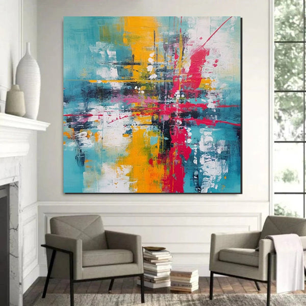 Acrylic Painting for Dining Room, Modern Contemporary Abstract Artwork, Palette Knife Painting, Heavy Texutre Wall Art, Extra Large Wall Art Painting-HomePaintingDecor