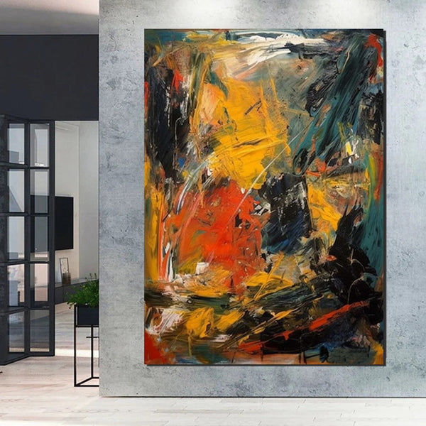 Acrylic Paintings on Canvas, Heavy Texture Painting, Buy Paintings Online, Large Paintings Behind Sofa, Large Painting for Living Room-HomePaintingDecor