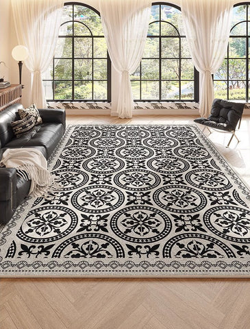 Contemporary Area Rugs for Bedroom, Abstract Floor Carpets for Dining Room, Modern Living Room Rug Placement Ideas, Living Room Modern Rugs-HomePaintingDecor