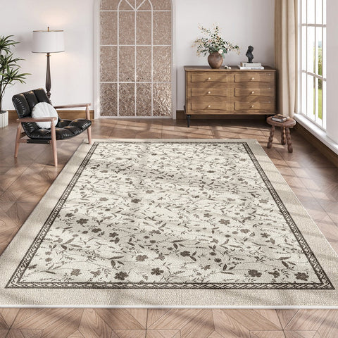Unique Large Contemporary Floor Carpets for Living Room, Flower Pattern Modern Rugs in Bedroom, Modern Rugs for Sale, Dining Room Modern Rugs-HomePaintingDecor