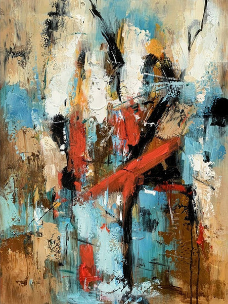 Contemporary Wall Painting, Living Room Wall Painting, Modern Artwork, Large Canvas Painting, Acrylic Painting for Dining Room-HomePaintingDecor