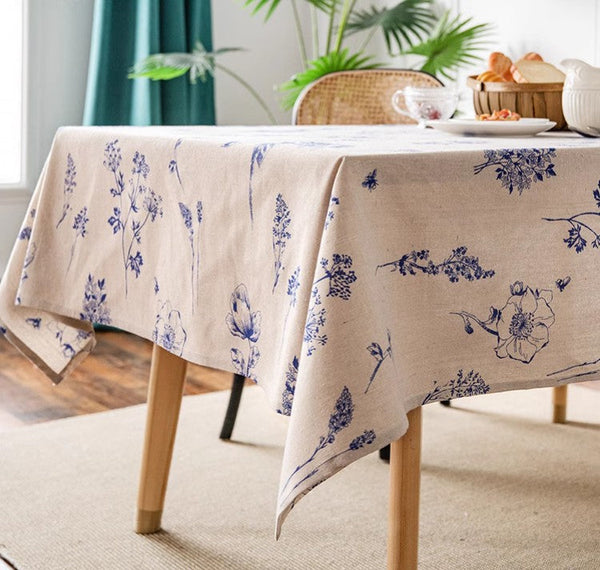 Wedding Tablecloth, Dining Room Flower Table Cloths, Large Rectangular Table Covers for Kitchen, Farmhouse Table Cloth, Square Tablecloth for Round Table-HomePaintingDecor