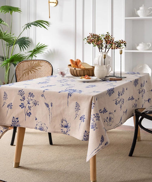 Wedding Tablecloth, Dining Room Flower Table Cloths, Large Rectangular Table Covers for Kitchen, Farmhouse Table Cloth, Square Tablecloth for Round Table-HomePaintingDecor