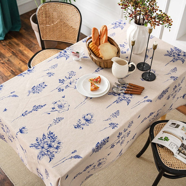 Wedding Tablecloth, Dining Room Flower Table Cloths, Large Rectangular Table Covers for Kitchen, Farmhouse Table Cloth, Square Tablecloth for Round Table-HomePaintingDecor