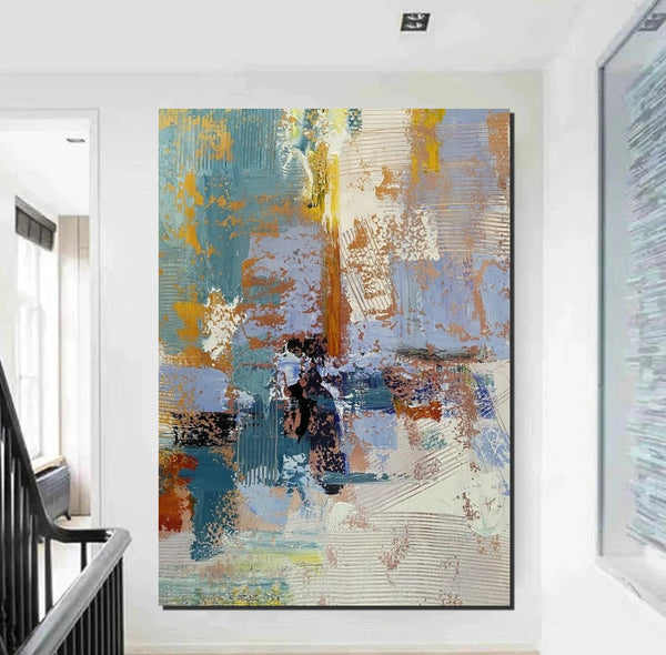 Acrylic Abstract Painting Behind Sofa, Acrylic Painting for Sale, Large Painting on Canvas, Living Room Wall Art Paintings, Buy Paintings Online-HomePaintingDecor