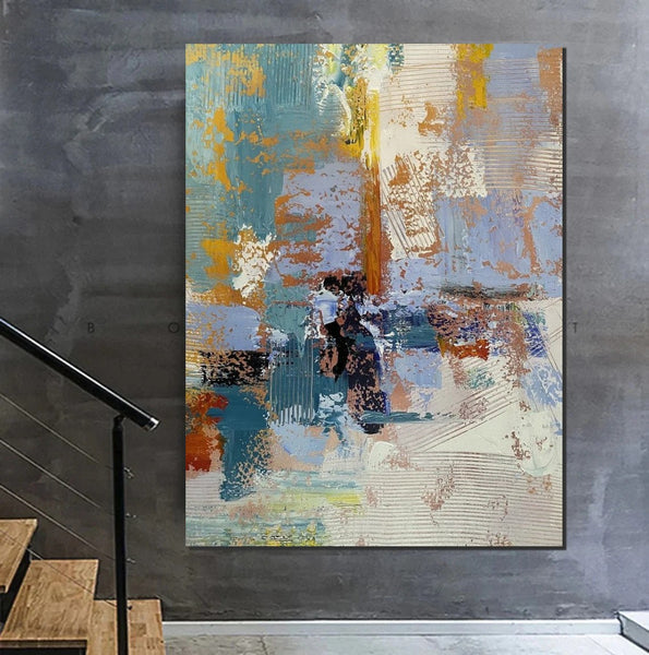 Acrylic Abstract Painting Behind Sofa, Acrylic Painting for Sale, Large Painting on Canvas, Living Room Wall Art Paintings, Buy Paintings Online-HomePaintingDecor