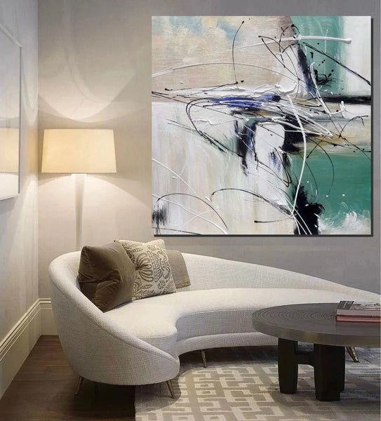 Abstract Acrylic Paintings for Living Room, Oversized Large Wall Art, Modern Contemporary Artwork, Buy Paintings Online, Heavy Texture Canvas Art-HomePaintingDecor