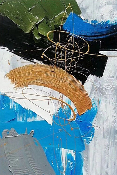 Large Acrylic Canvas Paintings, Living Room Abstract Wall Art Ideas, Large Wall Art Ideas, Impasto Painting, Simple Modern Abstract Painting-HomePaintingDecor