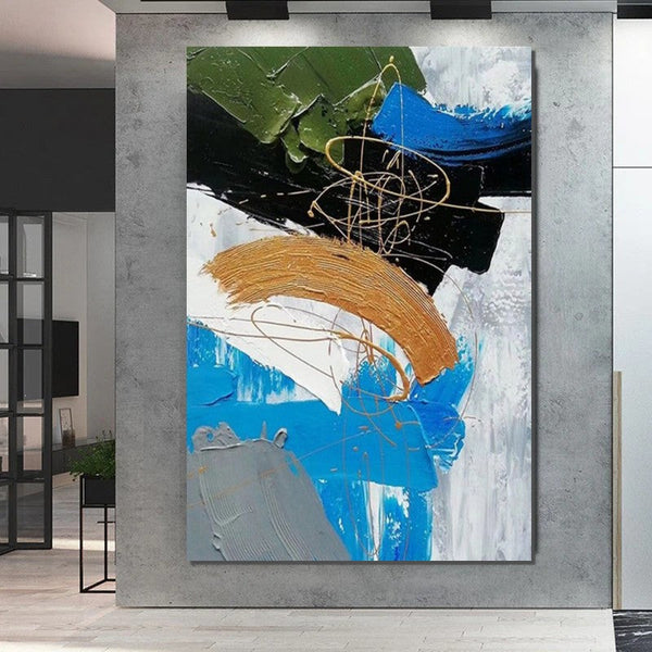 Large Acrylic Canvas Paintings, Living Room Abstract Wall Art Ideas, Large Wall Art Ideas, Impasto Painting, Simple Modern Abstract Painting-HomePaintingDecor