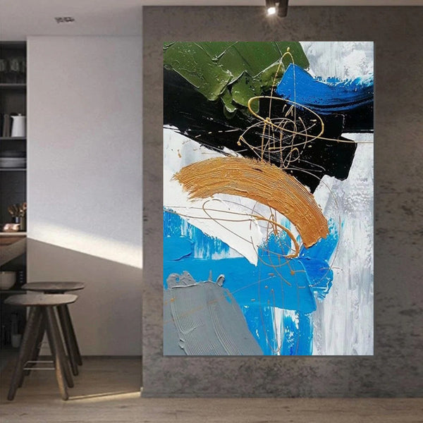 Large Acrylic Canvas Paintings, Living Room Abstract Wall Art Ideas, Large Wall Art Ideas, Impasto Painting, Simple Modern Abstract Painting-HomePaintingDecor