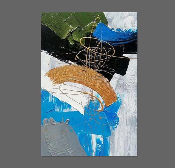 Large Acrylic Canvas Paintings, Living Room Abstract Wall Art Ideas, Large Wall Art Ideas, Impasto Painting, Simple Modern Abstract Painting-HomePaintingDecor