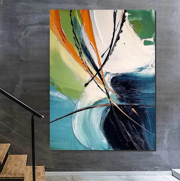 Dining Room Canvas Painting, Contemporary Modern Artwork, Large Canvas Painting for Office, Simple Modern Acrylic Paintings-HomePaintingDecor