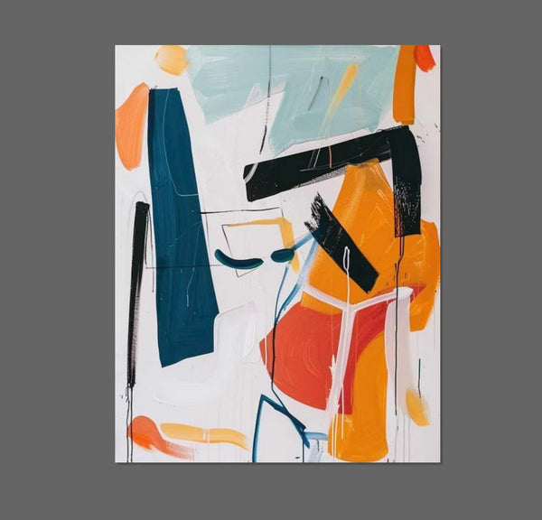 Large Wall Art Ideas, Impasto Painting, Simple Modern Abstract Painting, Large Acrylic Canvas Paintings, Living Room Abstract Wall Art Ideas-HomePaintingDecor