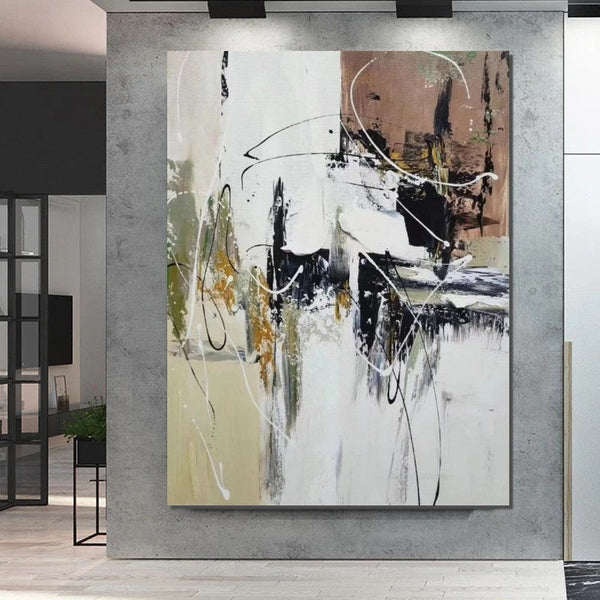 Large Paintings Behind Sofa, Acrylic Painting for Bedroom, Acrylic Paintings on Canvas, Modern Paintings, Buy Paintings Online-HomePaintingDecor