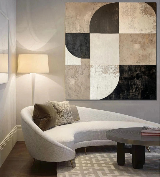 Large Painting on Canvas, Simple Modern Art, Bedroom Wall Art Paintings, Acrylic Abstract Paintings, Buy Abstract Painting Online, Black Abstract Paintings-HomePaintingDecor