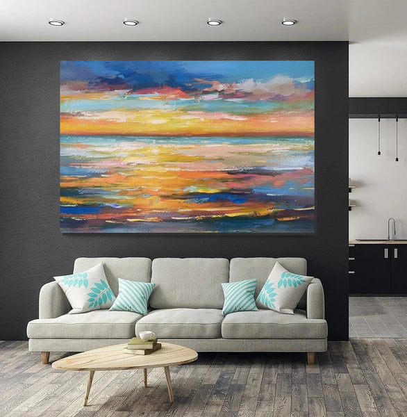 Hand Painted Acrylic Painting, Original Landscape Paintings, Wall Painting for Living Room, Canas Paintings for Dining Room-HomePaintingDecor
