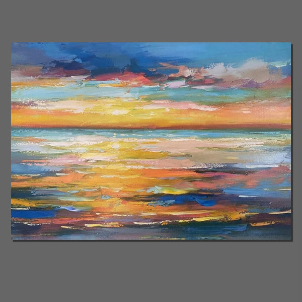 Hand Painted Acrylic Painting, Original Landscape Paintings, Wall Painting for Living Room, Canas Paintings for Dining Room-HomePaintingDecor