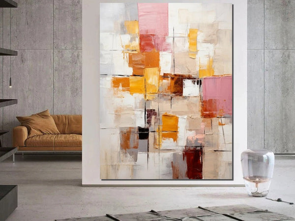 Modern Paintings for Dining Room, Hand Painted Canvas Art, Bedroom Wall Art Ideas, Simple Modern Art, Contemporary Modern Wall Art Paintings-HomePaintingDecor