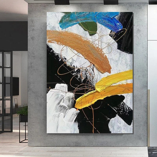 Palette Knife Paintings, Acrylic Paintings on Canvas, Bedroom Modern Wall Art Paintings, Abstract Painting for Living Room, Large Paintings Behind Sofa-HomePaintingDecor