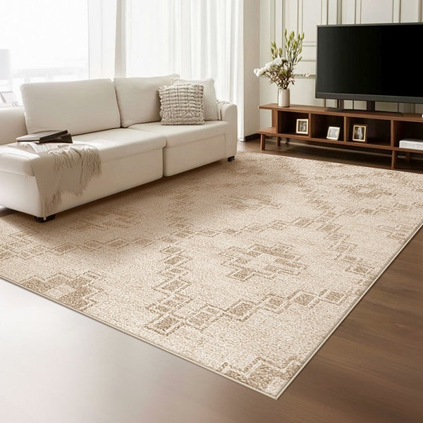 Contemporary Abstract Rugs under Dining Room Table, Modern Geometric Carpets for Bedroom, Modern Living Room Rug Placement Ideas-HomePaintingDecor