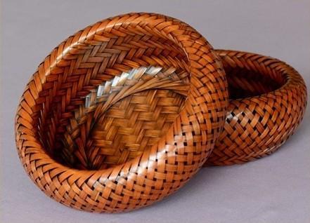 Woven Snacks Basket, Bamboo Storage Basket, Farmhouse Small Storage Basket, Round Storage Basket for Kitchen, Set of 3-HomePaintingDecor