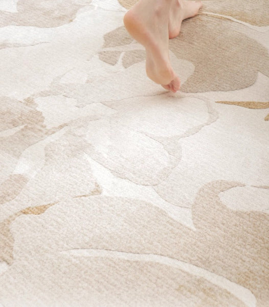 Contemporary Modern Rugs under Dining Room Table, Soft Rugs for Bedroom, French Style Modern Rugs for Interior Design, Flower Pattern Modern Rugs for Living Room-HomePaintingDecor