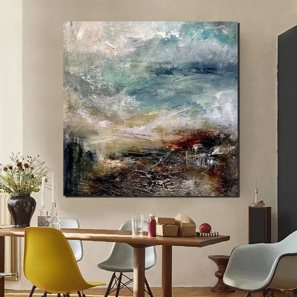 Modern Contemporary Abstract Artwork, Extra Large Wall Art Paintings, Acrylic Painting for Dining Room, Palette Knife Painting, Heavy Texutre Wall Art-HomePaintingDecor