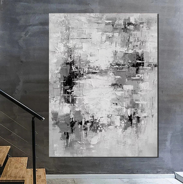 Acrylic Paintings on Canvas, Palette Knife Paintings, Large Paintings Behind Sofa, Abstract Painting for Living Room, Bedroom Modern Wall Art Paintings-HomePaintingDecor