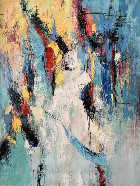 Palette Knife Paintings, Acrylic Paintings on Canvas, Large Paintings Behind Sofa, Abstract Painting for Living Room, Bedroom Modern Wall Art Paintings-HomePaintingDecor