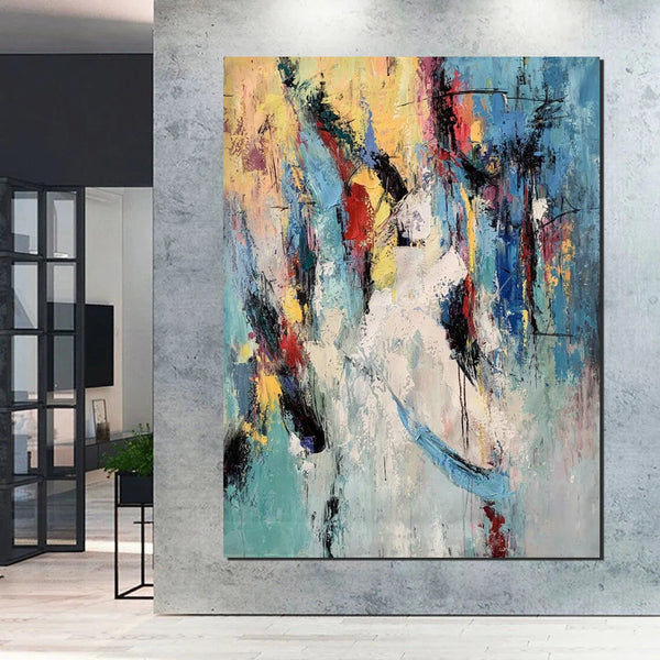 Palette Knife Paintings, Acrylic Paintings on Canvas, Large Paintings Behind Sofa, Abstract Painting for Living Room, Bedroom Modern Wall Art Paintings-HomePaintingDecor