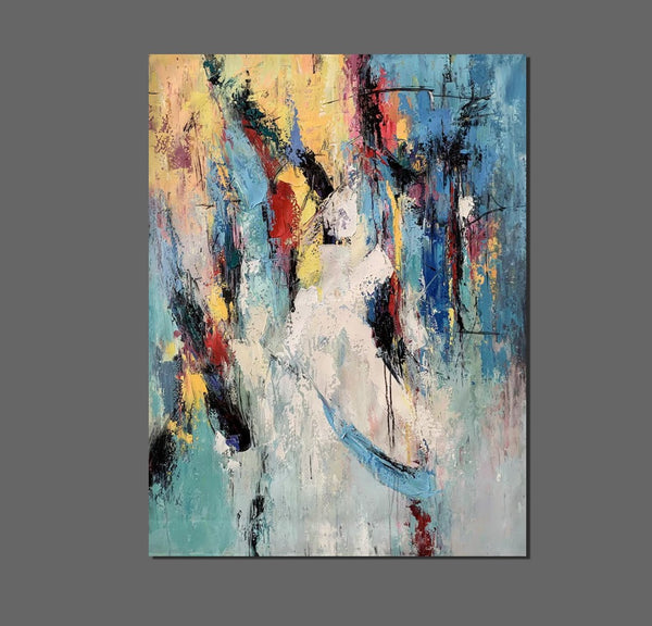 Palette Knife Paintings, Acrylic Paintings on Canvas, Large Paintings Behind Sofa, Abstract Painting for Living Room, Bedroom Modern Wall Art Paintings-HomePaintingDecor