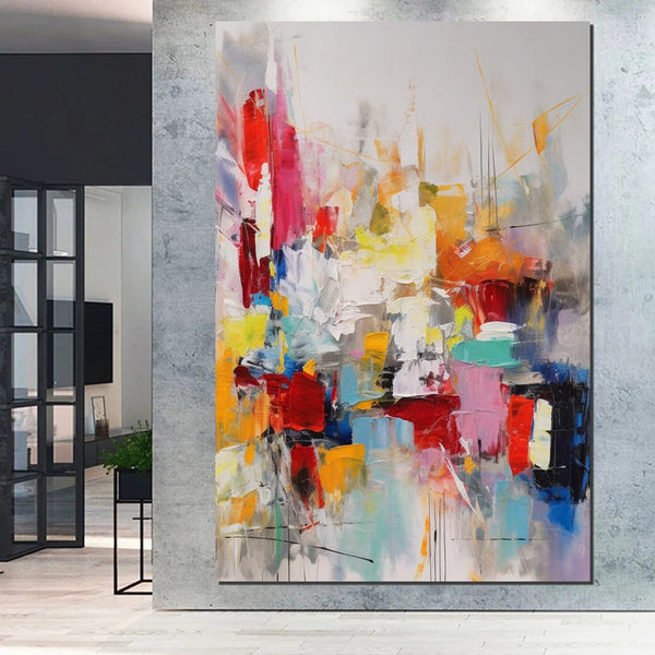 Simple Abstract Art, Wall Art Paintings for Bedroom, Large Paintings for Dining Room, Acrylic Painting on Canvas, Simple Modern Art Paintings-HomePaintingDecor