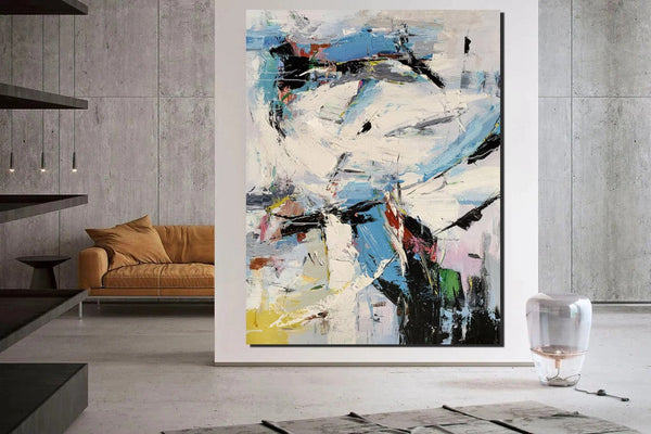 Bedroom Modern Wall Art Paintings, Palette Knife Paintings, Acrylic Paintings on Canvas, Large Paintings Behind Sofa, Abstract Painting for Living Room-HomePaintingDecor