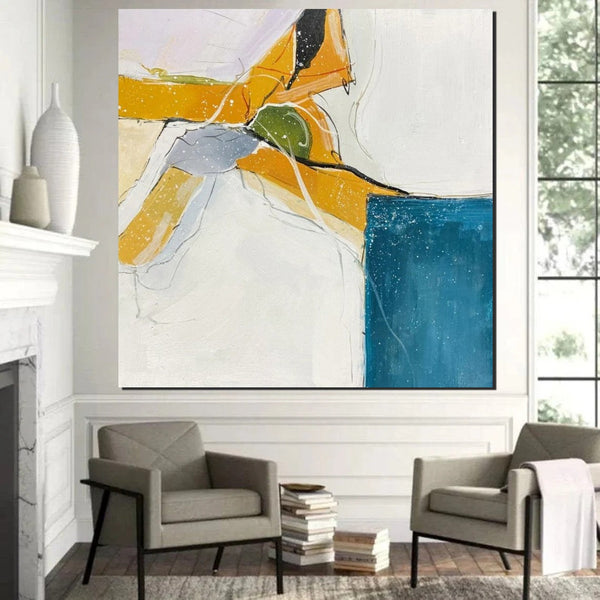 Bedroom Wall Art Paintings, Contemporary Wall Art Paintings, Acrylic Paintings for Living Room, Large Simple Modern Art, Abstract Acrylic Painting-HomePaintingDecor