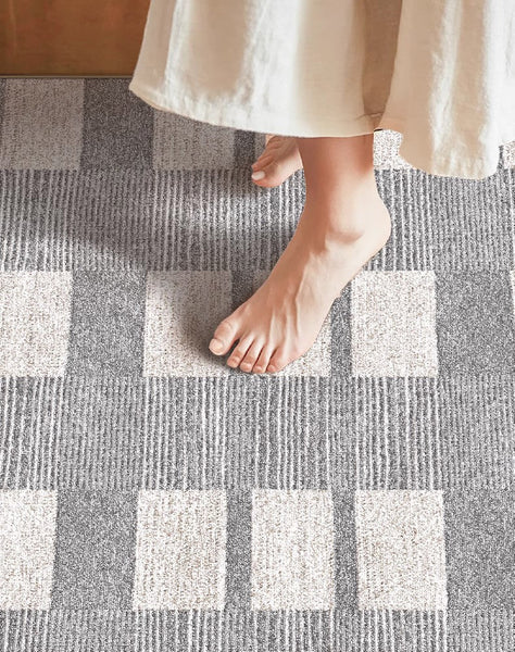 Dining Room Floor Rug, Large Gray Floor Rugs for Living Room, Modern Floor Rugs for Bedroom, Extra Large Geometric Modern Rugs for Office-HomePaintingDecor