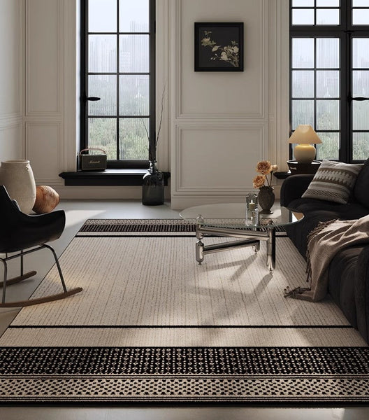 Bedroom Modern Rugs, Large Modern Rugs for Living Room, Dining Room Geometric Area Rugs, Contemporary Modern Rugs for Office-HomePaintingDecor