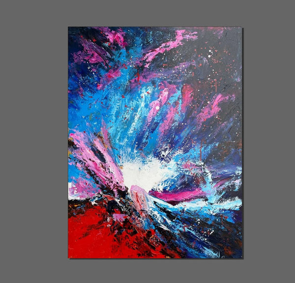 Abstract Paintings Behind Sofa, Contemporary Canvas Wall Art, Buy Paintings Online, Acrylic Paintings for Bedroom, Palette Knife Canvas Art-HomePaintingDecor