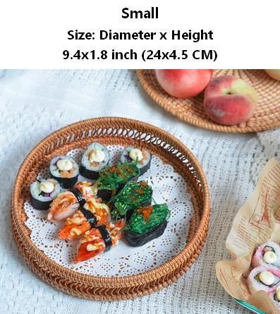 Woven Round Storage Basket, Rattan Stroage Baskets, Storage Baskets for Kitchen, Storage Baskets for Dining Room-HomePaintingDecor