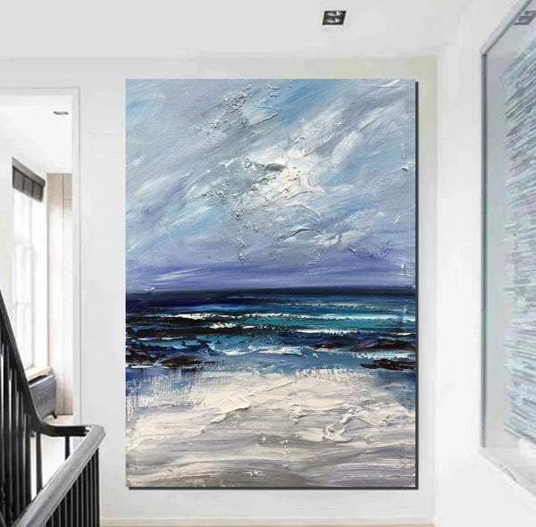 Extra Large Abstract Paintings on Canvas, Abstract Landscape Paintings for Bedroom, Hand Painted Abstract Painting, Bedroom Wall Art Ideas-HomePaintingDecor