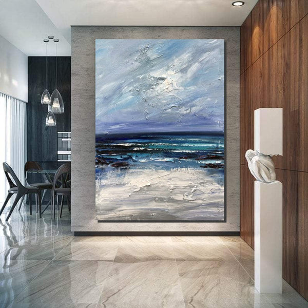 Extra Large Abstract Paintings on Canvas, Abstract Landscape Paintings for Bedroom, Hand Painted Abstract Painting, Bedroom Wall Art Ideas-HomePaintingDecor
