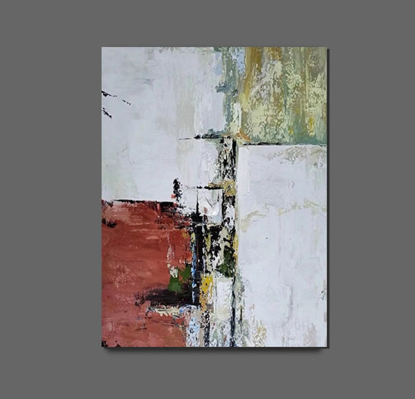 Contemporary Art Painting, Modern Paintings, Bedroom Acrylic Painting, Simple Painting Ideas, Living Room Wall Painting, Large Red Canvas Painting-HomePaintingDecor