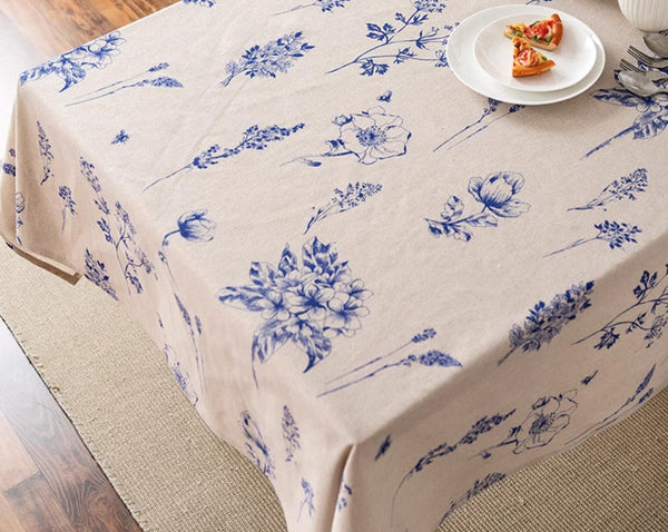 Wedding Tablecloth, Dining Room Flower Table Cloths, Large Rectangular Table Covers for Kitchen, Farmhouse Table Cloth, Square Tablecloth for Round Table-HomePaintingDecor