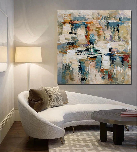 Hand Painted Abstract Painting, Extra Large Abstract Paintings on Canvas, Bedroom Wall Art Ideas, Simple Painting Ideas for Bedroom-HomePaintingDecor