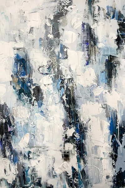 Modern Paintings Behind Sofa, Abstract Paintings for Dining Room, Buy Paintings Online, Palette Knife Canvas Art, Impasto Wall Art-HomePaintingDecor