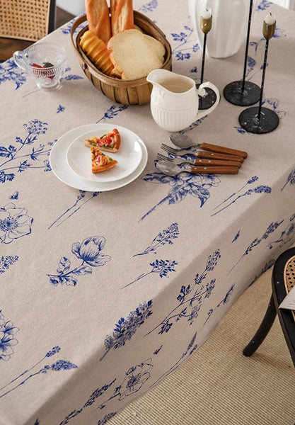Wedding Tablecloth, Dining Room Flower Table Cloths, Large Rectangular Table Covers for Kitchen, Farmhouse Table Cloth, Square Tablecloth for Round Table-HomePaintingDecor