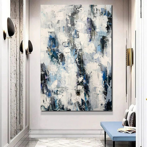 Modern Paintings Behind Sofa, Abstract Paintings for Dining Room, Buy Paintings Online, Palette Knife Canvas Art, Impasto Wall Art-HomePaintingDecor