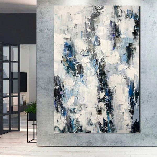 Modern Paintings Behind Sofa, Abstract Paintings for Dining Room, Buy Paintings Online, Palette Knife Canvas Art, Impasto Wall Art-HomePaintingDecor