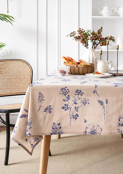 Wedding Tablecloth, Dining Room Flower Table Cloths, Large Rectangular Table Covers for Kitchen, Farmhouse Table Cloth, Square Tablecloth for Round Table-HomePaintingDecor